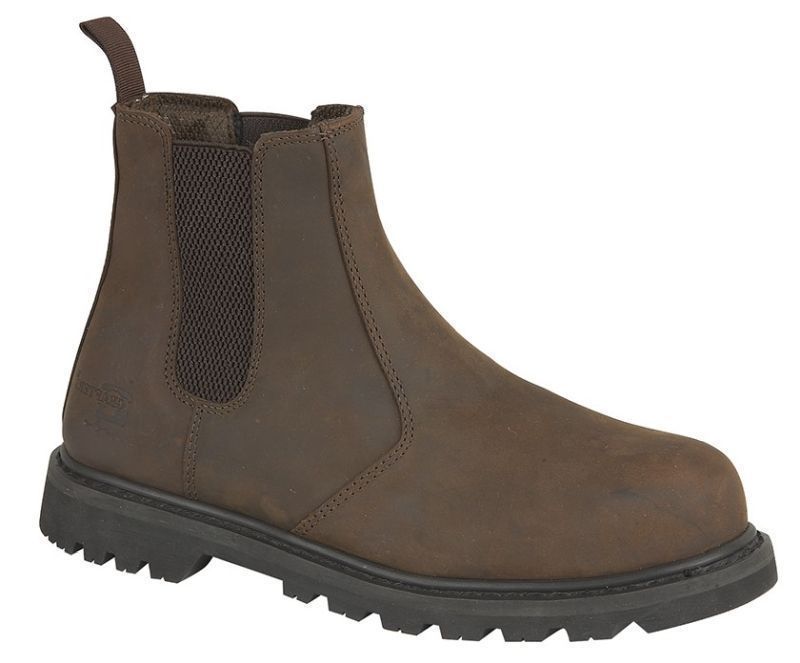 Grafters Safety Chelsea Boot With Steel Toe Brown 4
